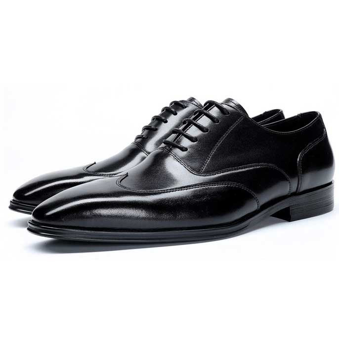 Grimentin black Oxford shoes Mens Black Genuine Leather Oxford Dress Shoes: Free Shipping main image 4