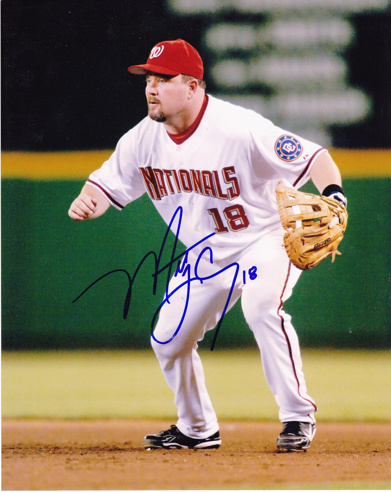 MATT LECROY WASHINGTON NATIONALS ACTION SIGNED 8x10