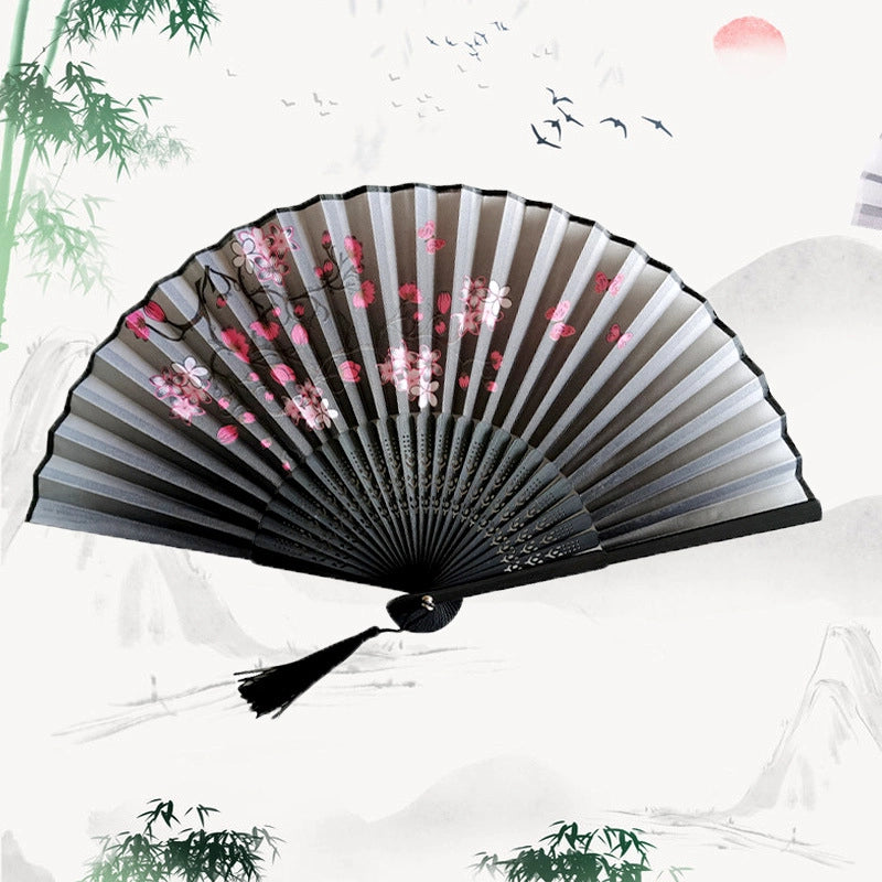 Antique Fan Folding Fan Men’s And Women’s Classical Dancing Fan Ancient Costume Performance Photography Hanfu Props Chinese Style Handmade Folding Fan