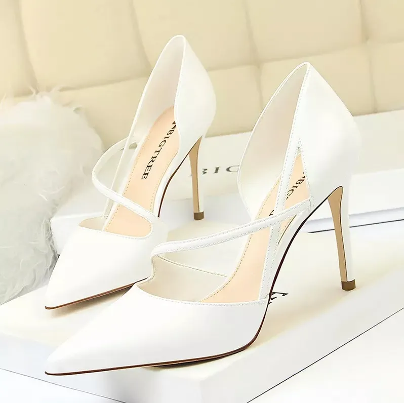 2019 New Summer Luxury Woman Fetish Yellow High Heels Female Classic Strap Blue Sandals Pink Pumps Lady Sexy Shoes 830-1