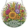 4Pcs Diamond Painting Flower Window Pendants Suncatcher Hanging Kits for Home Porch Farmhouse
