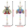 2PCS Insect 5D DIY Diamond Painting Wind Chimes Suncatcher Kit Double Sided Diamond Art Kits Suncatcher with Crystal Pendant for Home Wall Window Decor Adults DIY Art Craft