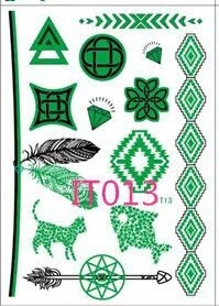 Sdrawing new 1 pc Glow in the Dark Luminous Flash Tattoo Sticker skeleton gold metal Waterproof Tattoo fluorescent noctilucent night