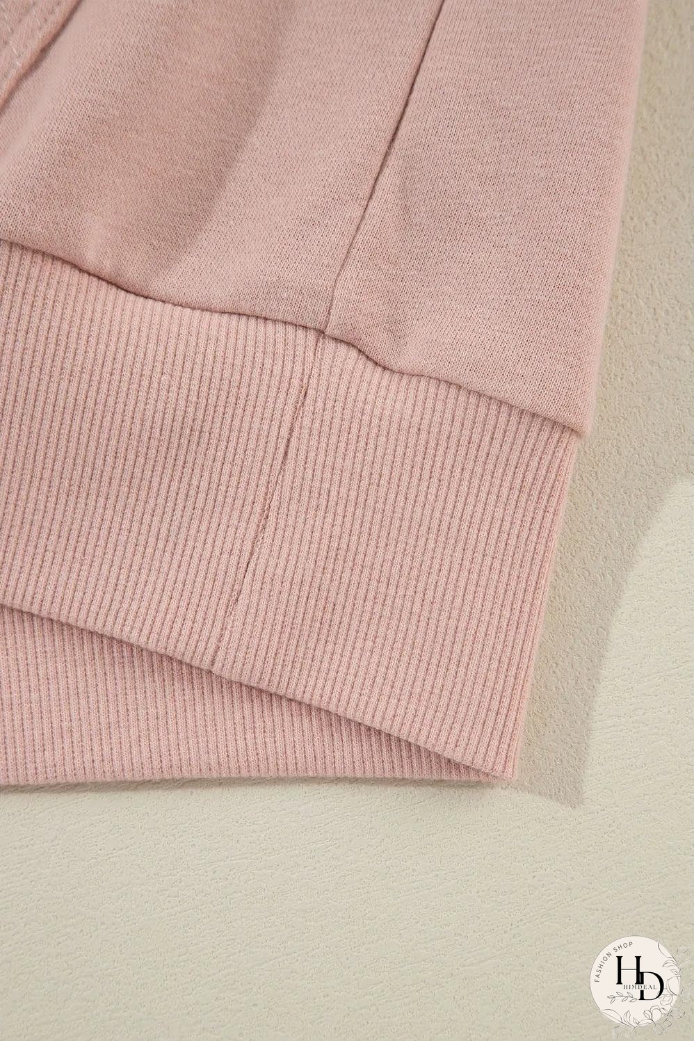 Fushia Solid Color Rivet Stud Raglan Sleeve Hoodie with Pocket