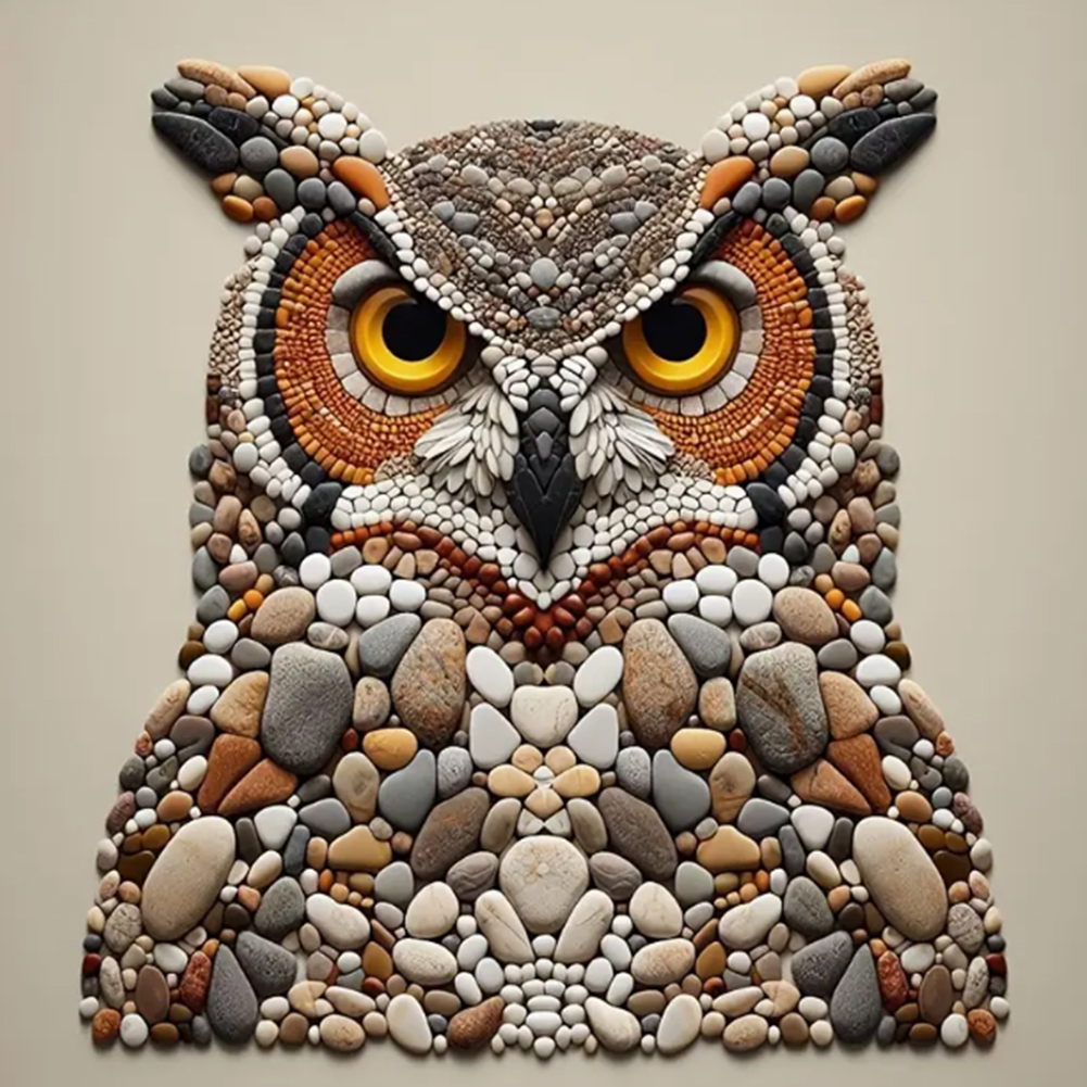 Stone Art Owl 30*30cm(canvas) full round drill diamond painting