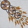 Diamond Painting Wolf Feather Wind Chime Hanging Pendant for Home Window Decor