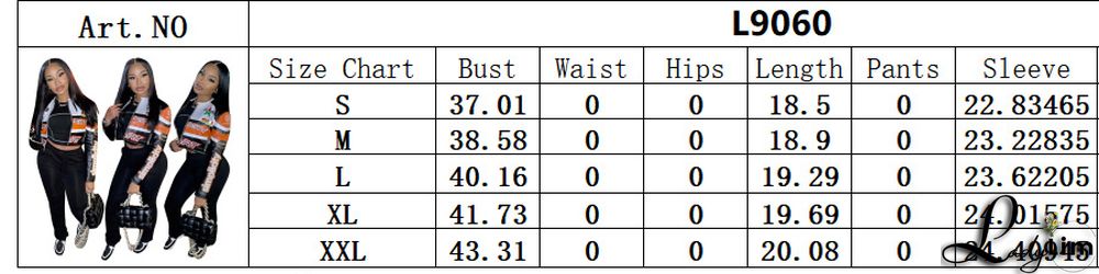 Women Round Neck Letter Print Long Sleeve Jacket