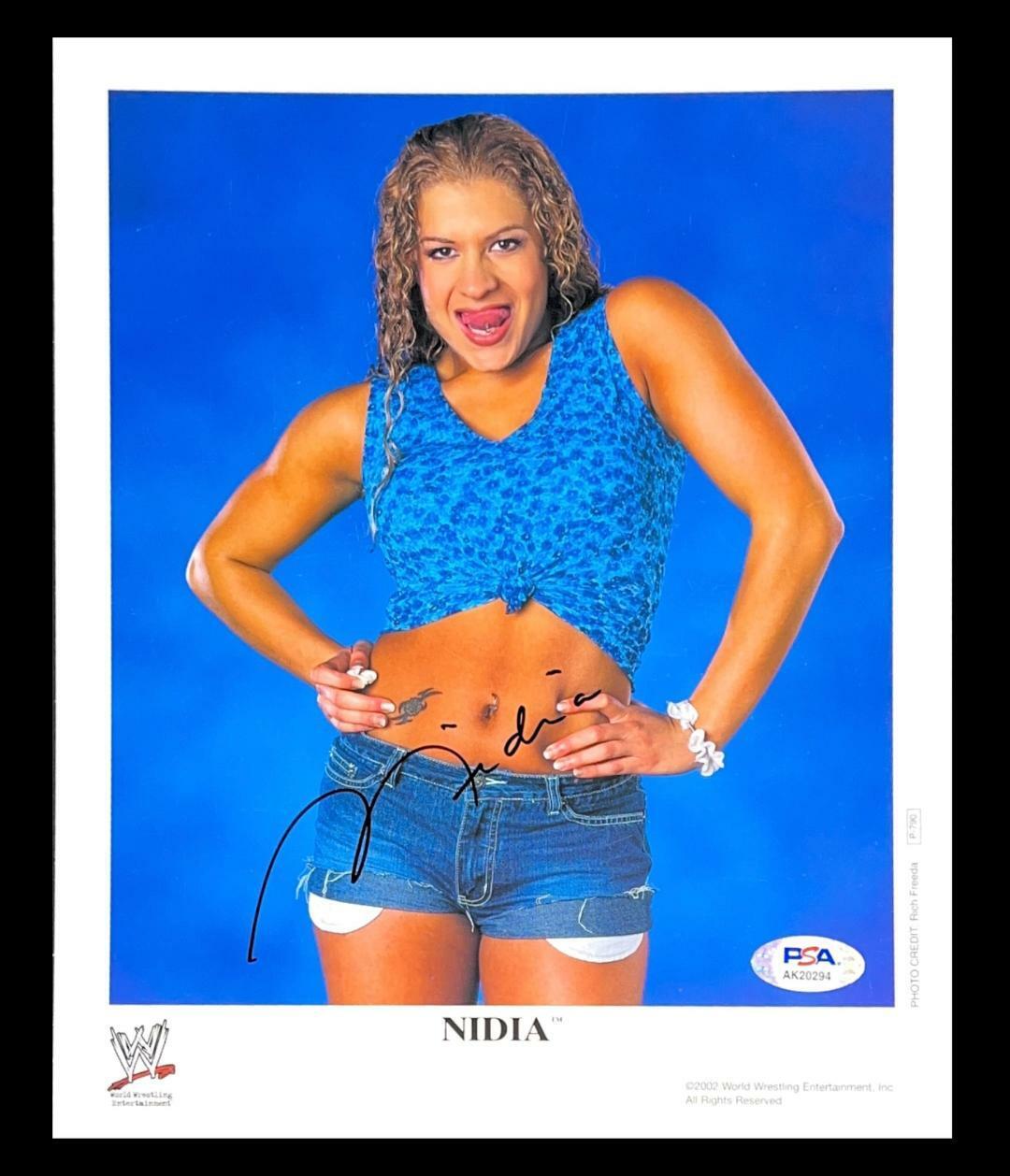 WWE NIDIA P-790 HAND SIGNED AUTOGRAPHED 8X10 PROMO Photo Poster painting WITH PSA DNA COA