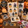 DIY Diamond Painting Sticker Diamond Art Stickers Arts and Crafts Decorative Diamond Stickers for Birthday Party Halloween Christmas Gifts (Kitten Pumpkin)