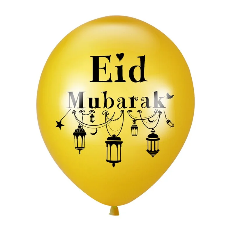 10pcs Eid Mubarak Metal Latex Balloon Ramadan Kareem Decoration Air Globos Ramadan Mubarak Muslim Islamic Festival Party Decor