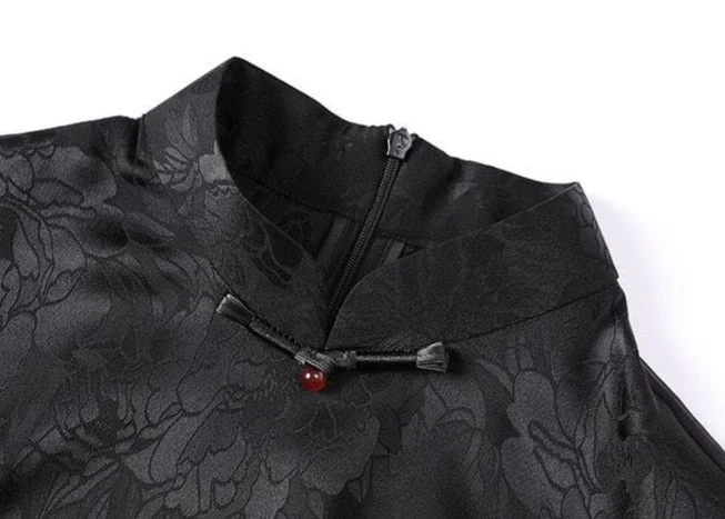 Chinese water painting pattern, long A-line Cheongsam