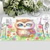 (42.5*29.5cm)Animal Diamond Painting Placemat Heat Resistant Diamond Art Table Mat (Owl)