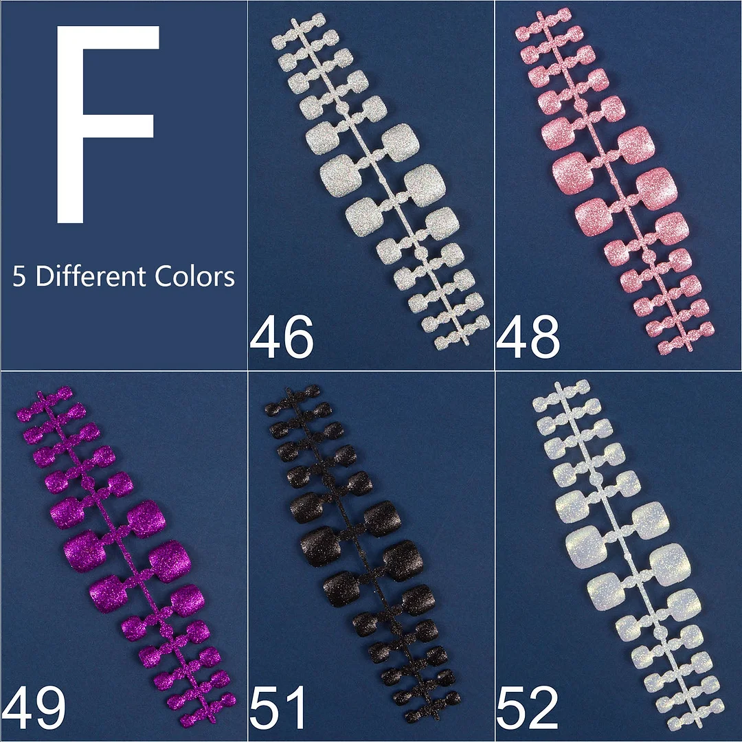 120pcs 5 Row/Pack Glitter False Toenail Tips Fake Toe Nail Art Tip Bling Press on Toe Nails Full Cover Nail For Toes-Nail Inspo