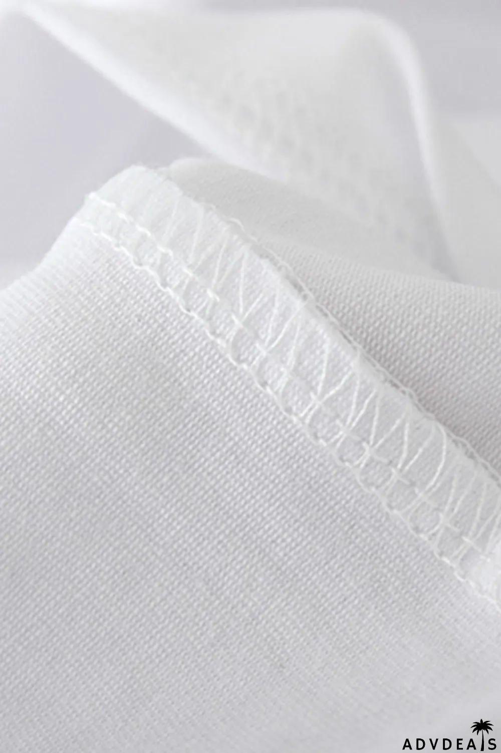 White Fashion Street Print Patchwork O Neck T-Shirts