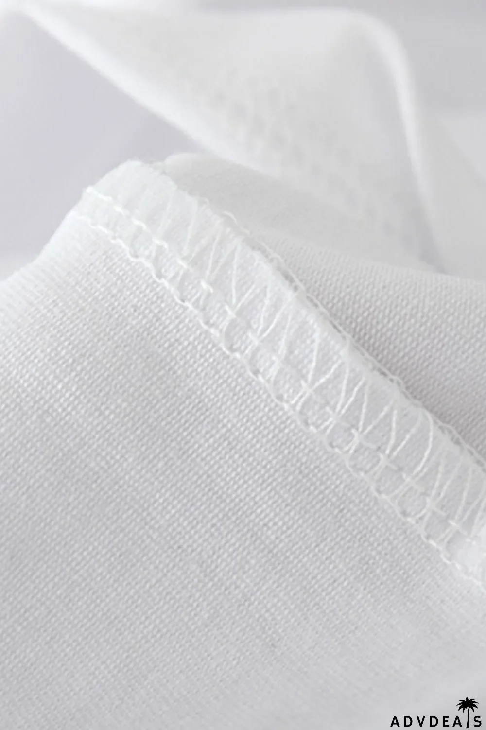 White Fashion Street Print Patchwork O Neck T-Shirts