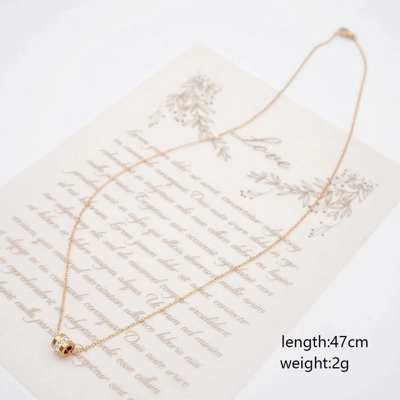 304 Stainless Steel Titanium Steel Gold Plated Casual Minimalist Plating Inlay Geometric Rhinestones Necklace2