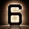LED Illuminated Modern Address Sign Waterproof Personalized Solar Powered Address Number Dusk To Dawn Adhesive Or Screw Mount for Outside House Light Up Courtyard Hotel Bar