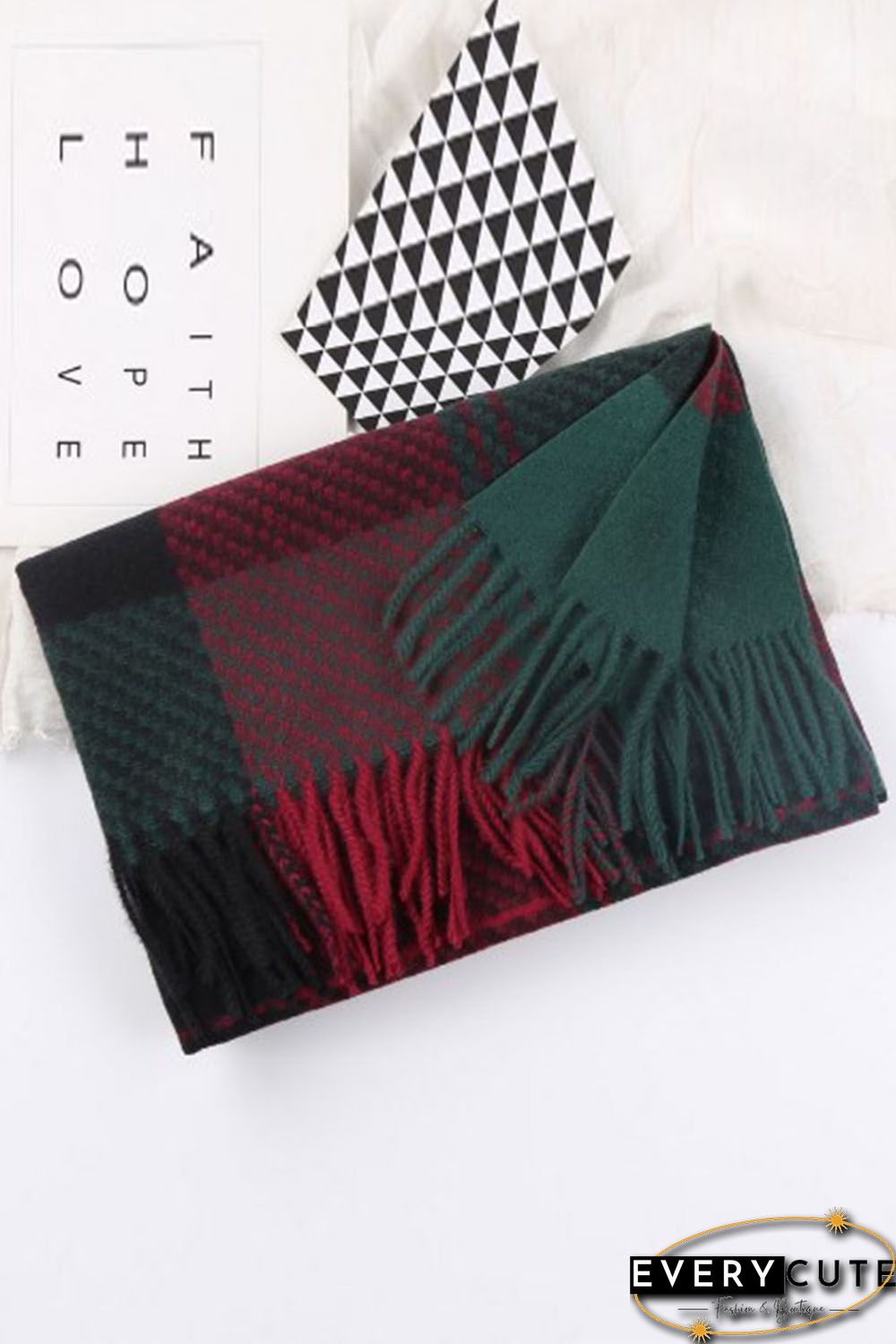Red Green Plaid Christmas Fashion Scarf