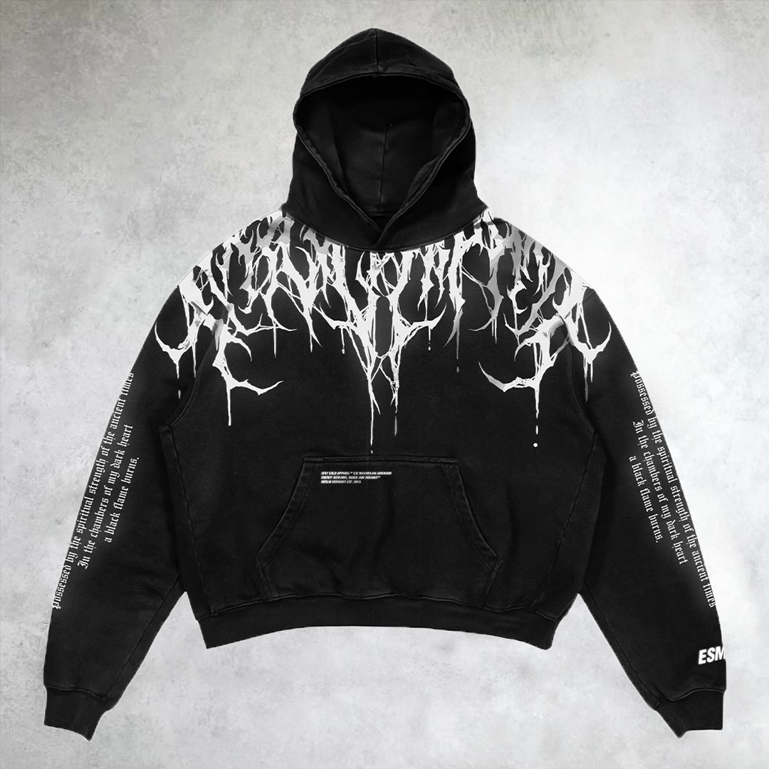 Gothic Vintage Print Hoodie