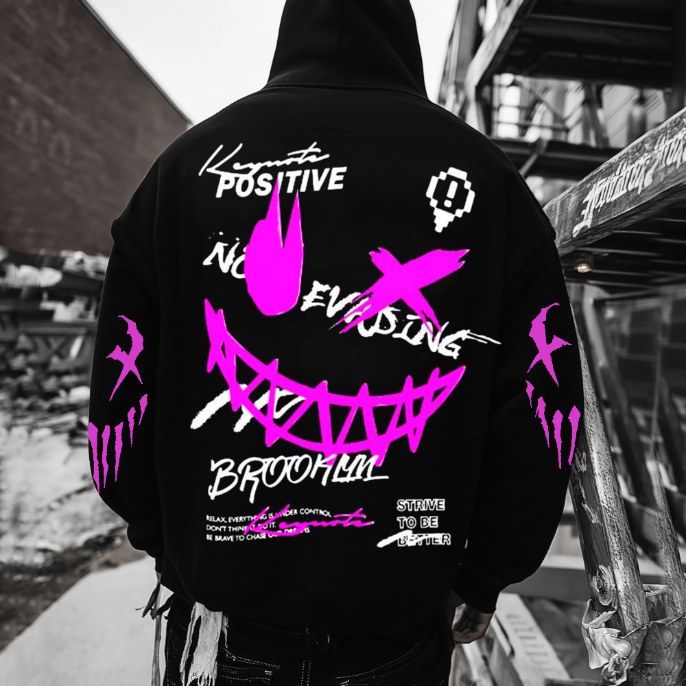 Luminous Street Style Graphic Cotton Hoodie