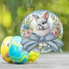Easter Bunny DIY 2D Flat Acrylic Double Sided Diamond Painting Hanging Pendant