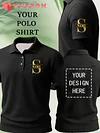 Custom Your Own Design Polo Shirt - Personalized Photo/Text/Logo/Image Printing, 3-Sided Printing, Regular Fit, Minimalist Style, All-Season Comfort, Machine Washable, Perfect for Golf, Casual & Business Wear