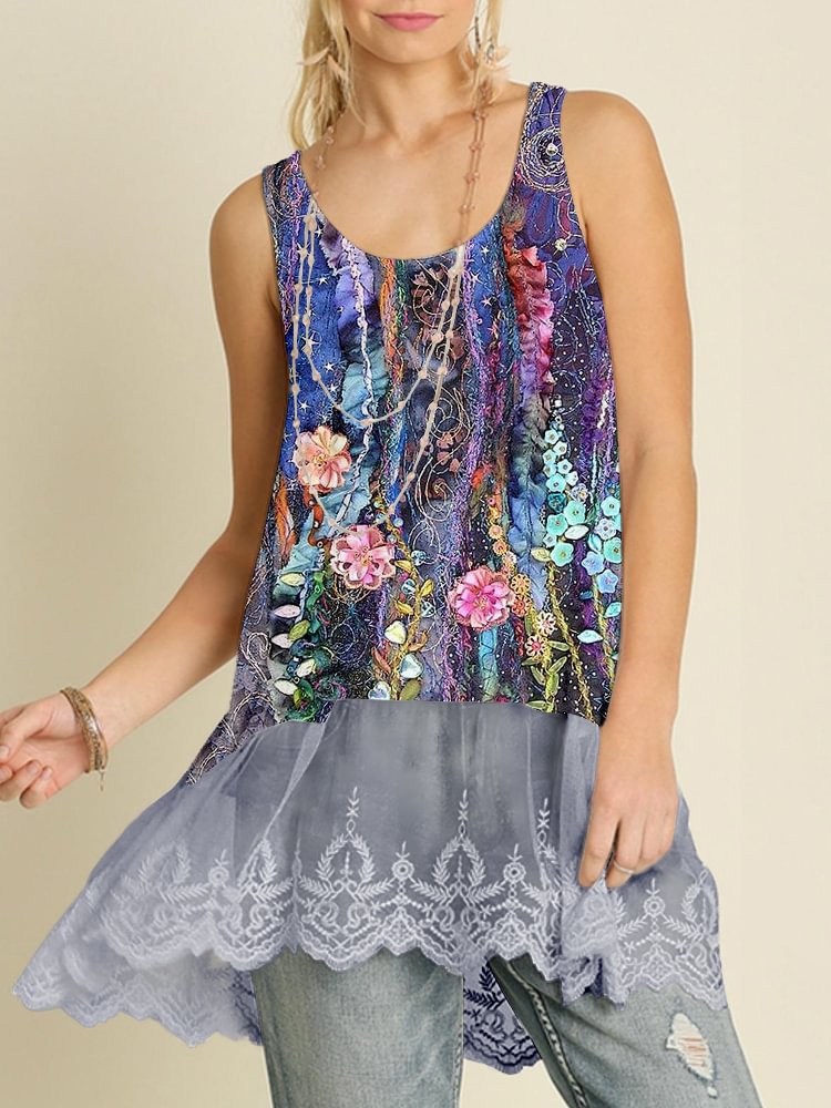 Oversized Casual Lace Vest P179636046