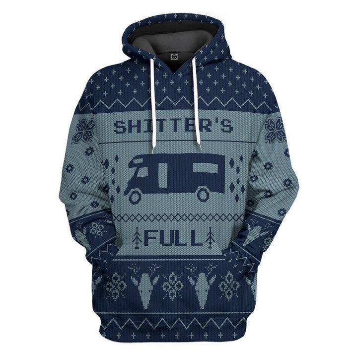 Unisex Blue Ugly Christmas Sweaters 3D Print Hoodies