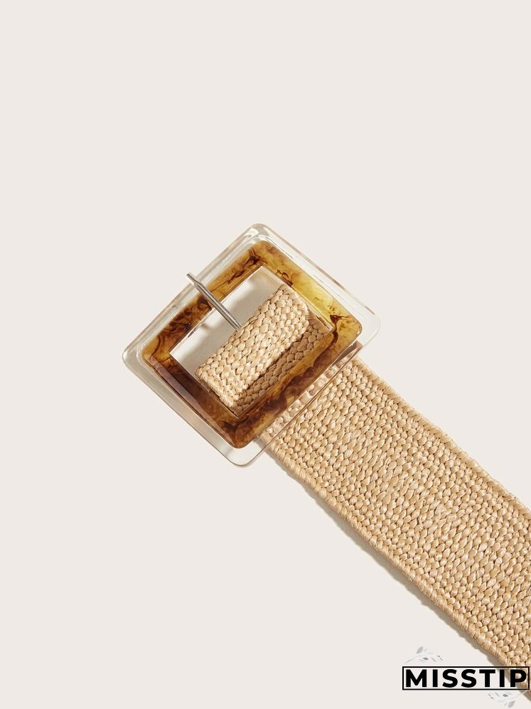 Square Buckle Woven Belt