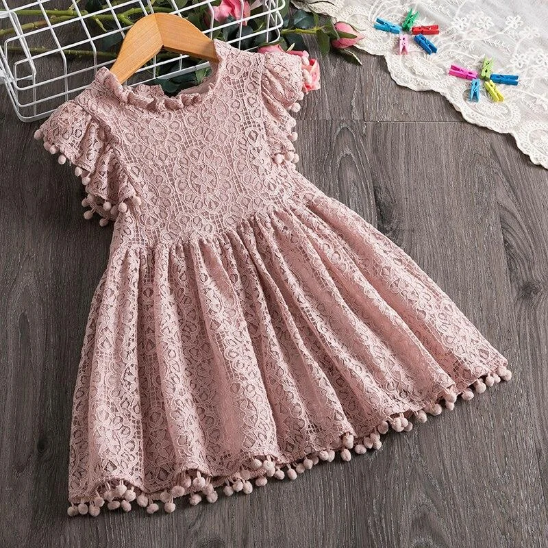 Kids Dresses For Girls Floral Lace Design Flower Party Wedding Dress Children Costume Girl Princess Dress 3 8Y Vestido Infantil