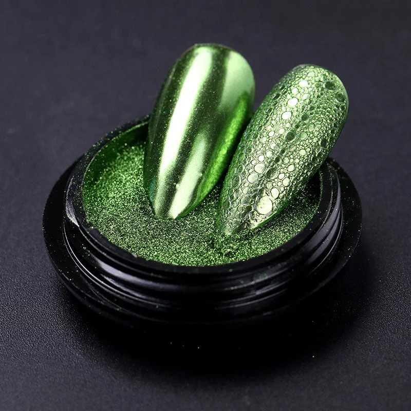 1 Box Rose Sliver Bubble Mirror Powder Metallic Nail Art Glitter iridescent Chrome Dust Sparkling Flakes Pigment Decoration