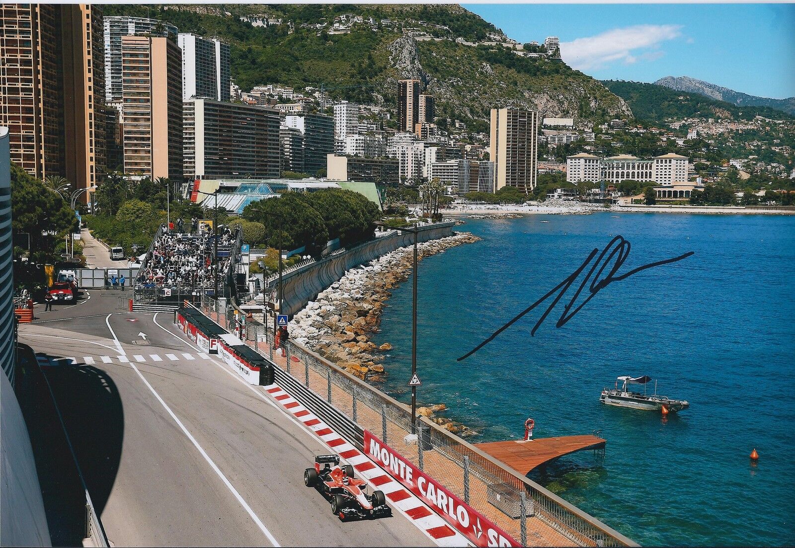 Max CHILTON SIGNED Marussia Monaco Formula 1 Autograph 12x8 Photo Poster painting AFTAL COA