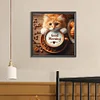 Guten Morgen Katze und Kaffee - Rundbohrer Diamantmalerei - 40*40cm