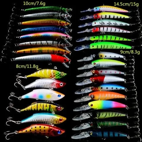 pornhint Pornhint Hot 30pcs/Lot High Quality Fishing lure Mixed 4 Models or 30 Color Minnow lure Fishing Tackle VIB Lures Mix Fishing Bait