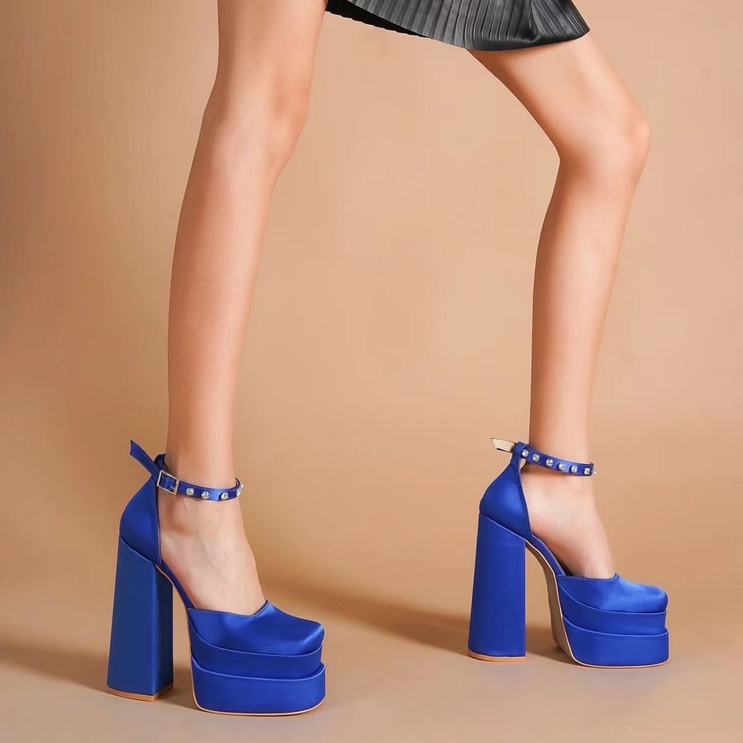 platform heels with thick heel