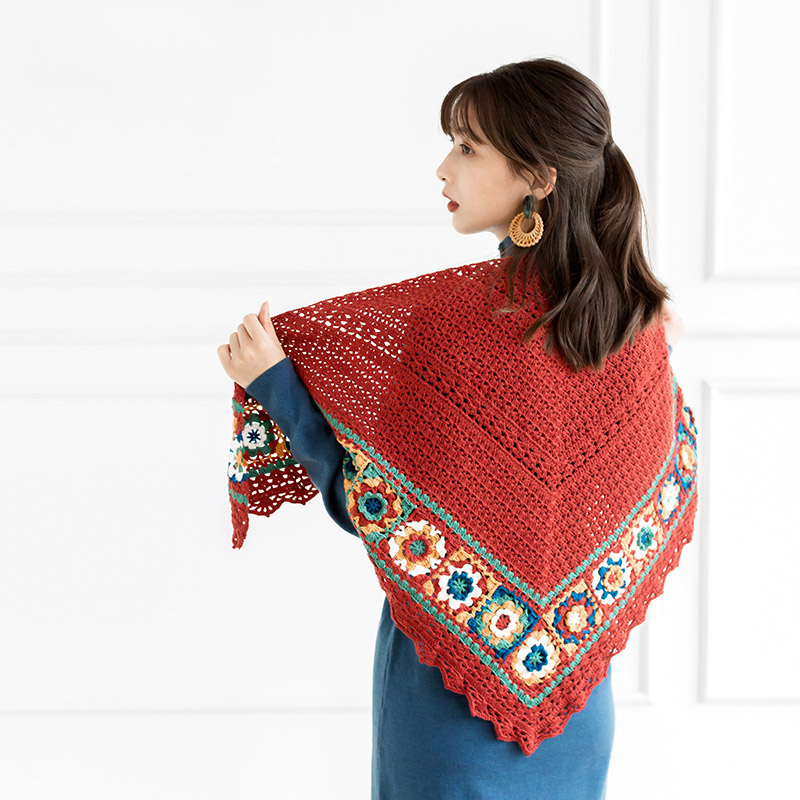 Susan's Vintage Square Wool Shawl DIY Crochet Kit | Handcrafted 