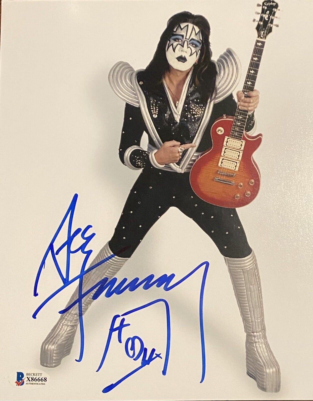 Ace Frehley KISS Signed Autographed Color 8 x 10 Photo Poster painting Beckett authenticated