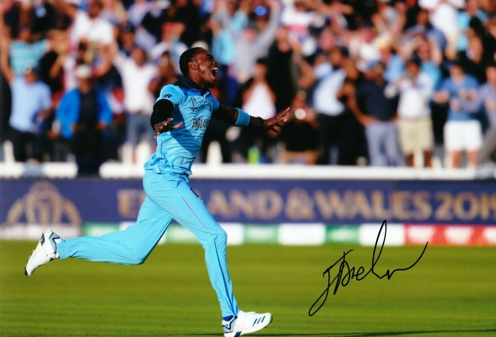 Jofra Archer Signed 12X8 Photo Poster painting 2019 England CRICKET World Cup AFTAL COA (2661)