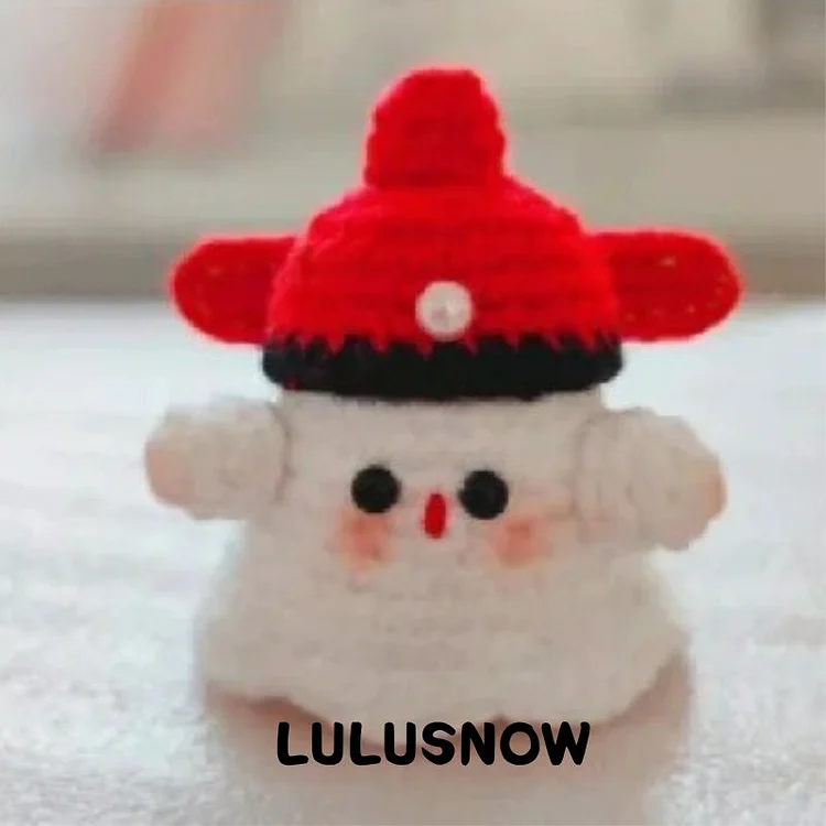 Lulusnow Handmade Red Halloween Amigurumi Ghost Red Hat  Crochet Key Pendant Bag Accessories Key Pendant