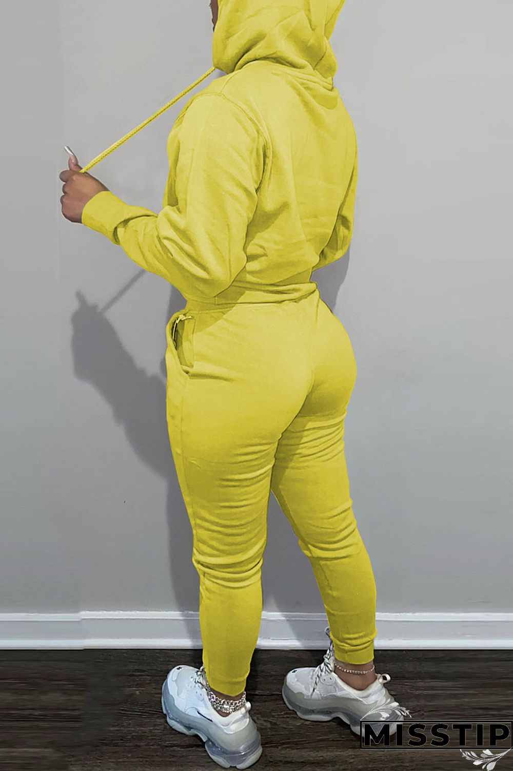 Blue Casual Solid Patchwork Hooded Collar Long Sleeve Two Pieces