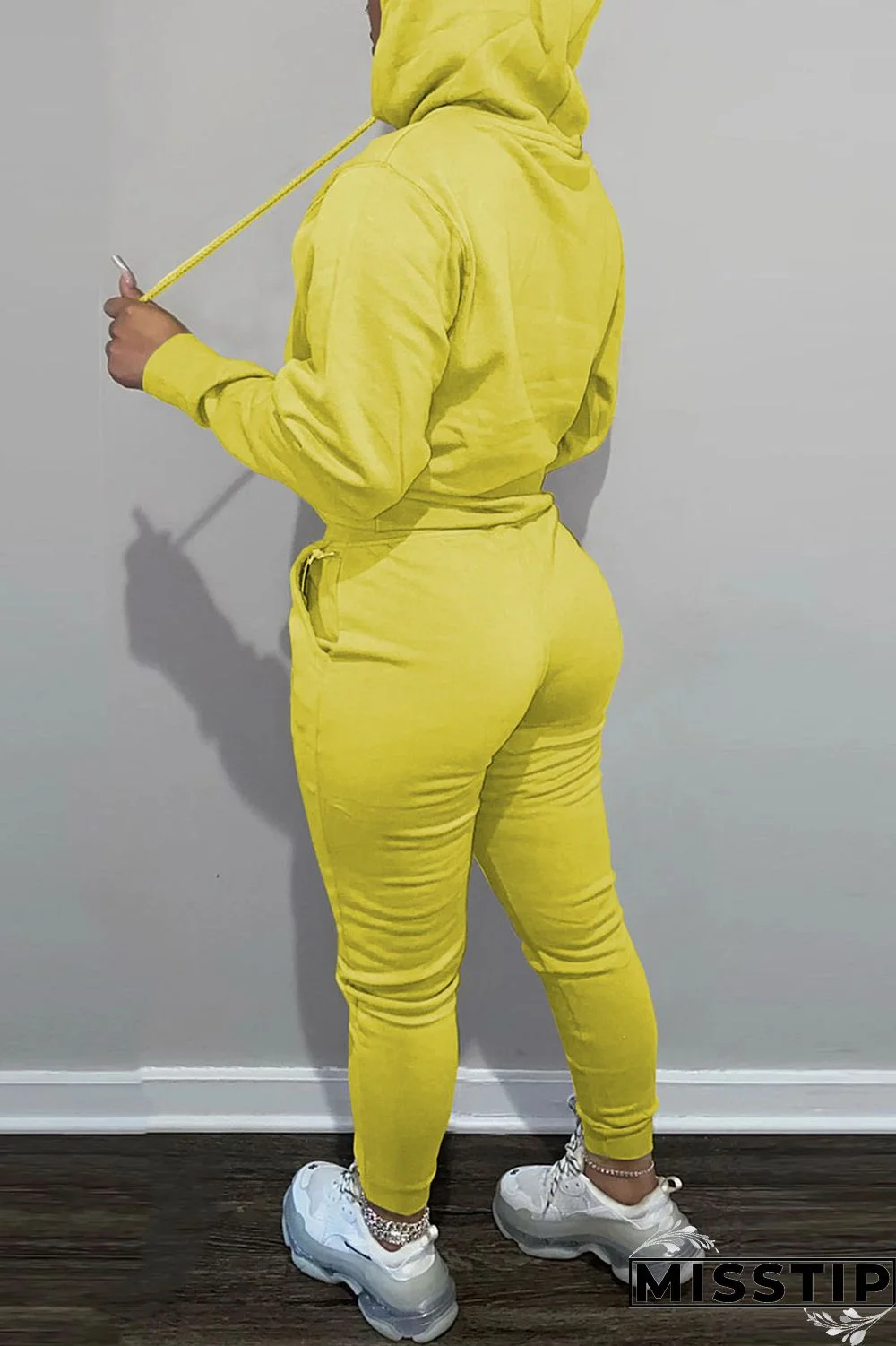 Blue Casual Solid Patchwork Hooded Collar Long Sleeve Two Pieces