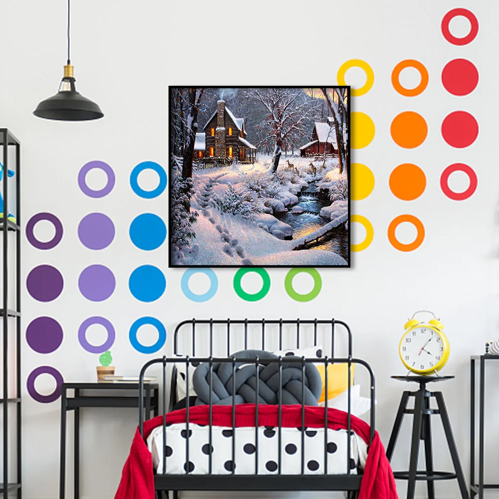 Diamond Painting - Full Round Drill - Snow House(30*30cm)