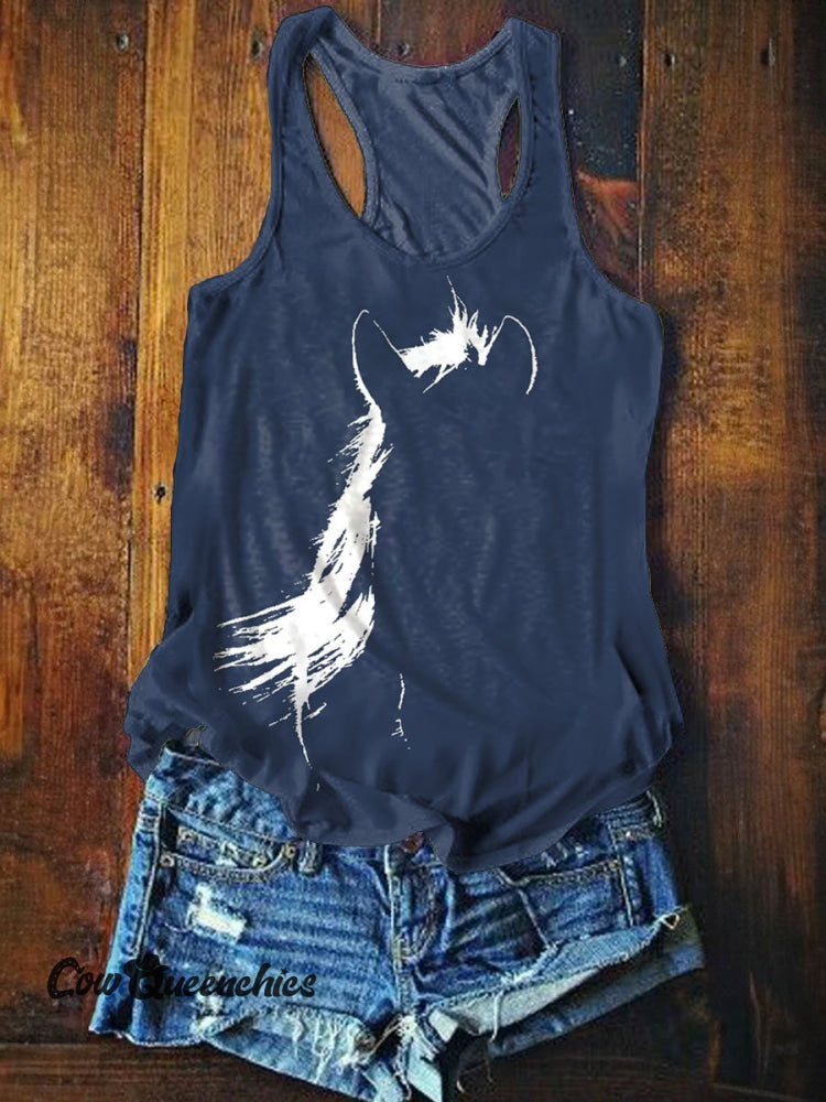 Women’s Vintage Print Tank Top Blue / S