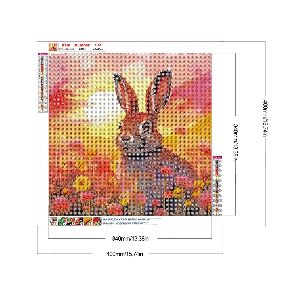 Diamond Painting - Full Round Drill - Daisy Rabbit(Canvas|40*40cm)