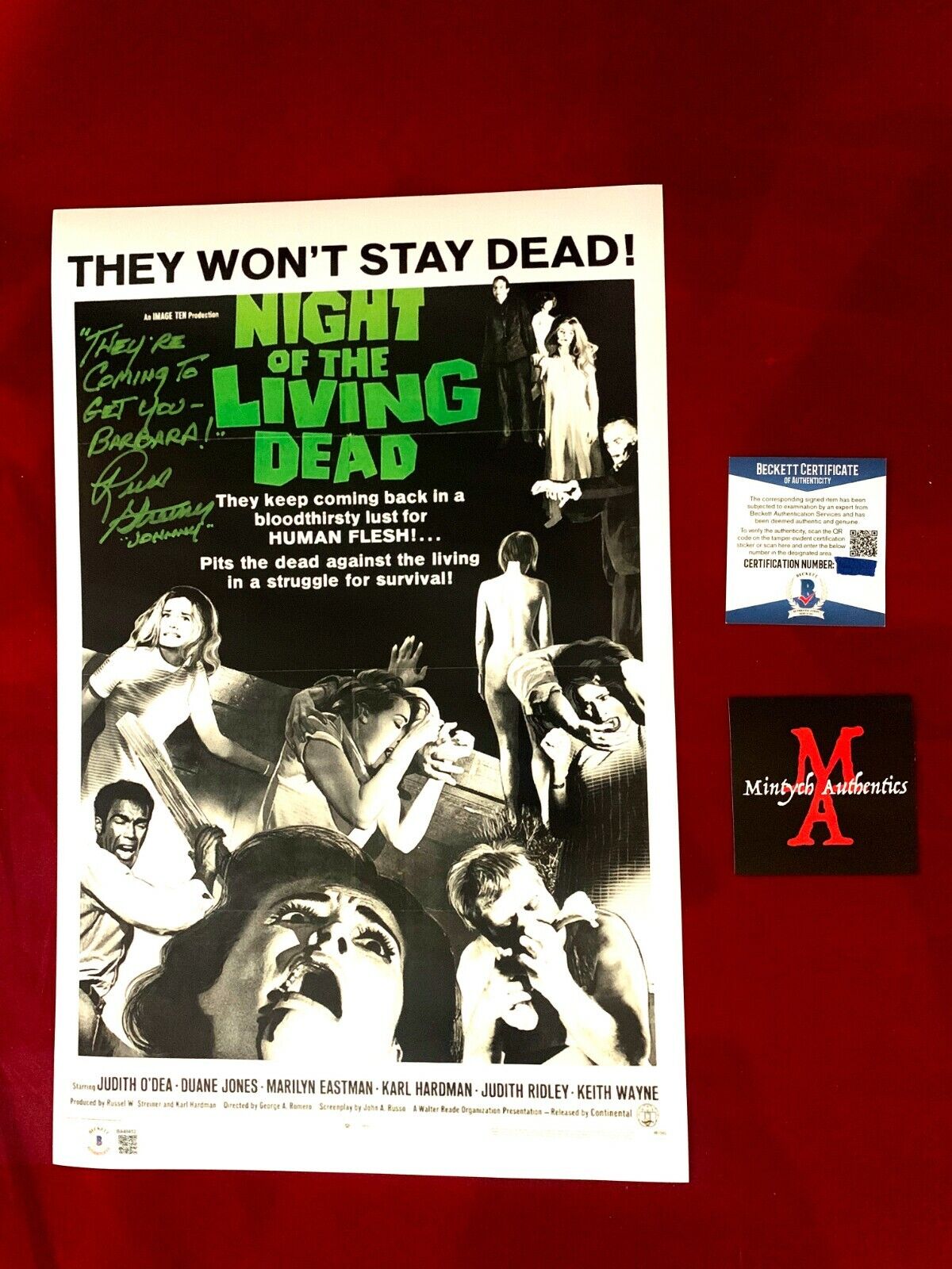 RUSSELL STREINER SIGNED 11x17 Photo Poster painting! NIGHT OF THE LIVING DEAD! BECKETT COA!