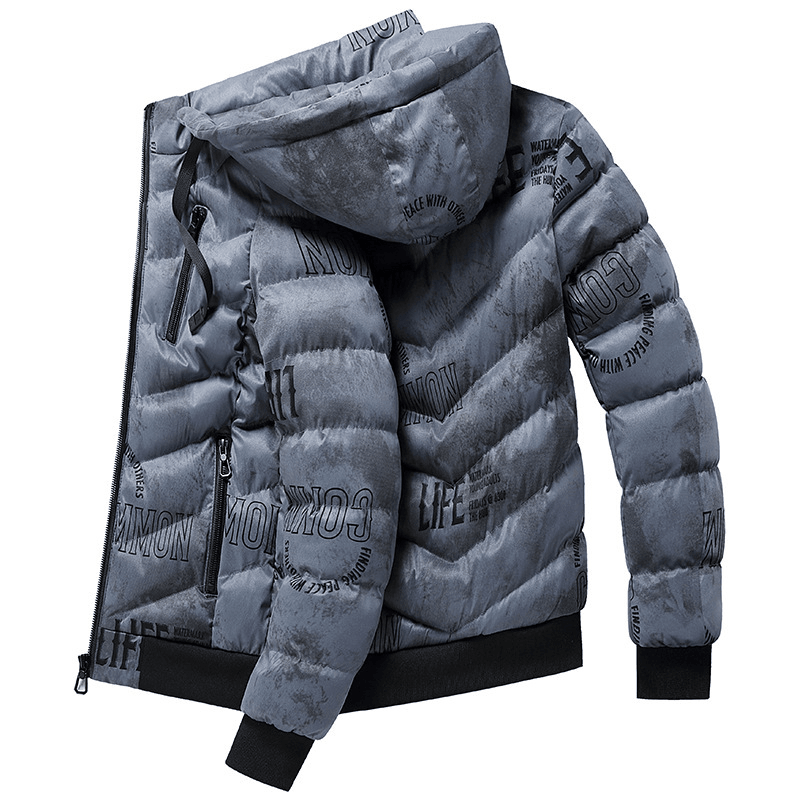 Men'S Winter Hooded plus Fleece Padded Coat