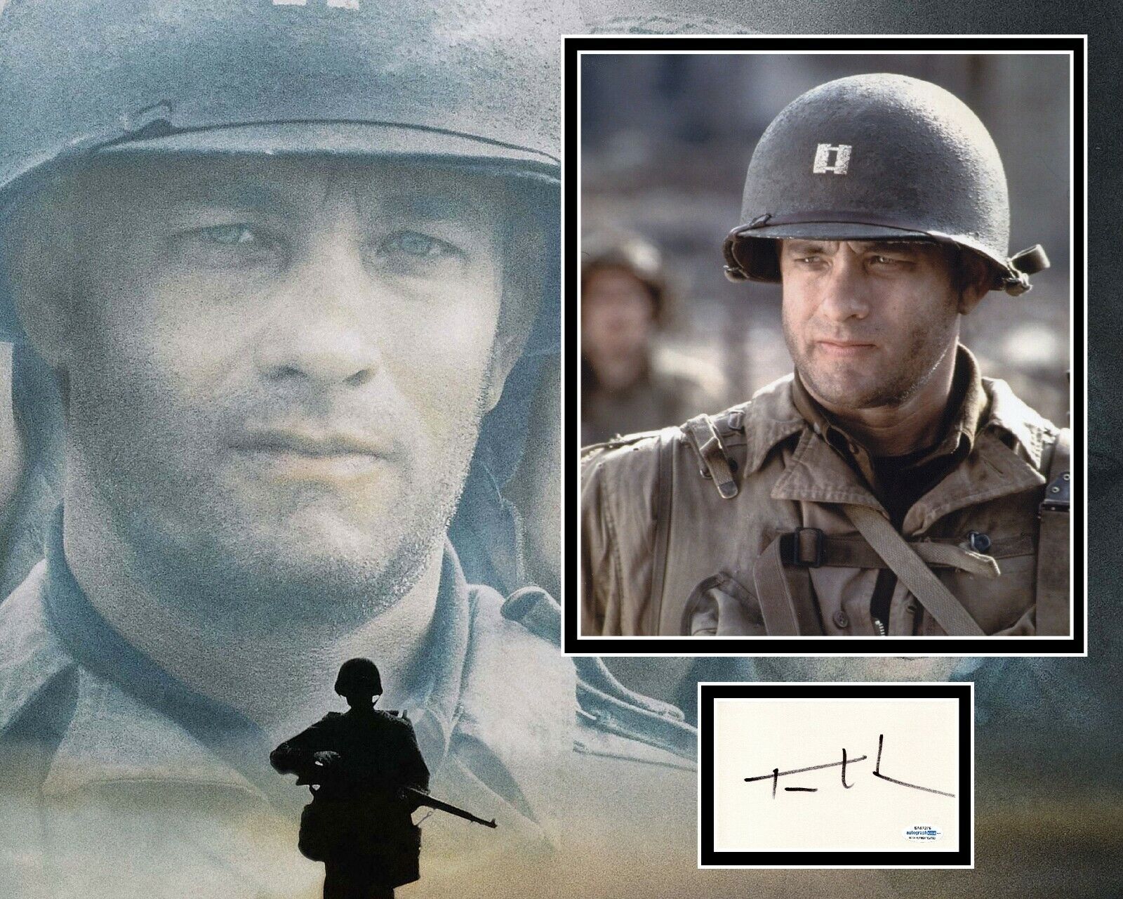 TOM HANKS SIGNED SAVING PRIVATE RYAN Photo Poster painting MOUNT ALSO ACOA CERTFIED