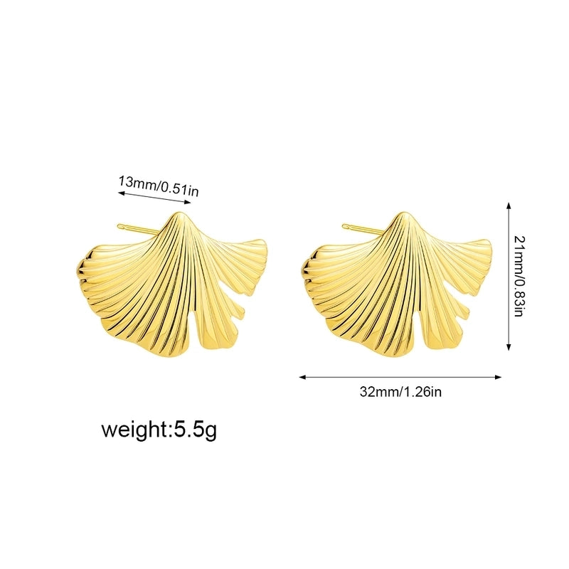 1 Pair Exaggerated Beach Tropical Leaf 304 Stainless Steel Ear Studs