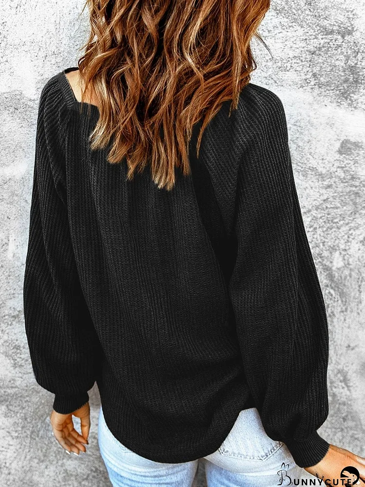 Stylish Waffle Knit Top with Football Graphic