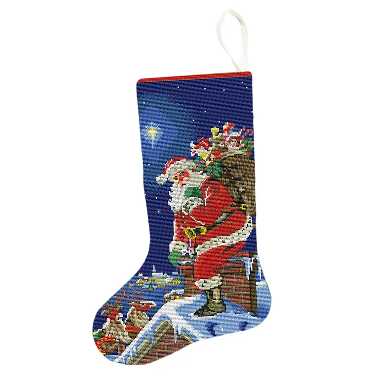 『JingLei』14CT Counted Cross Stitch Craft Christmas Socks